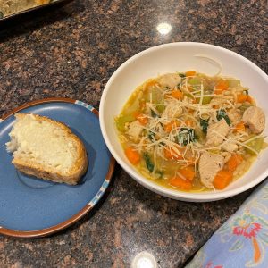 Lemon Chicken Orzo Soup with Kale Recipe